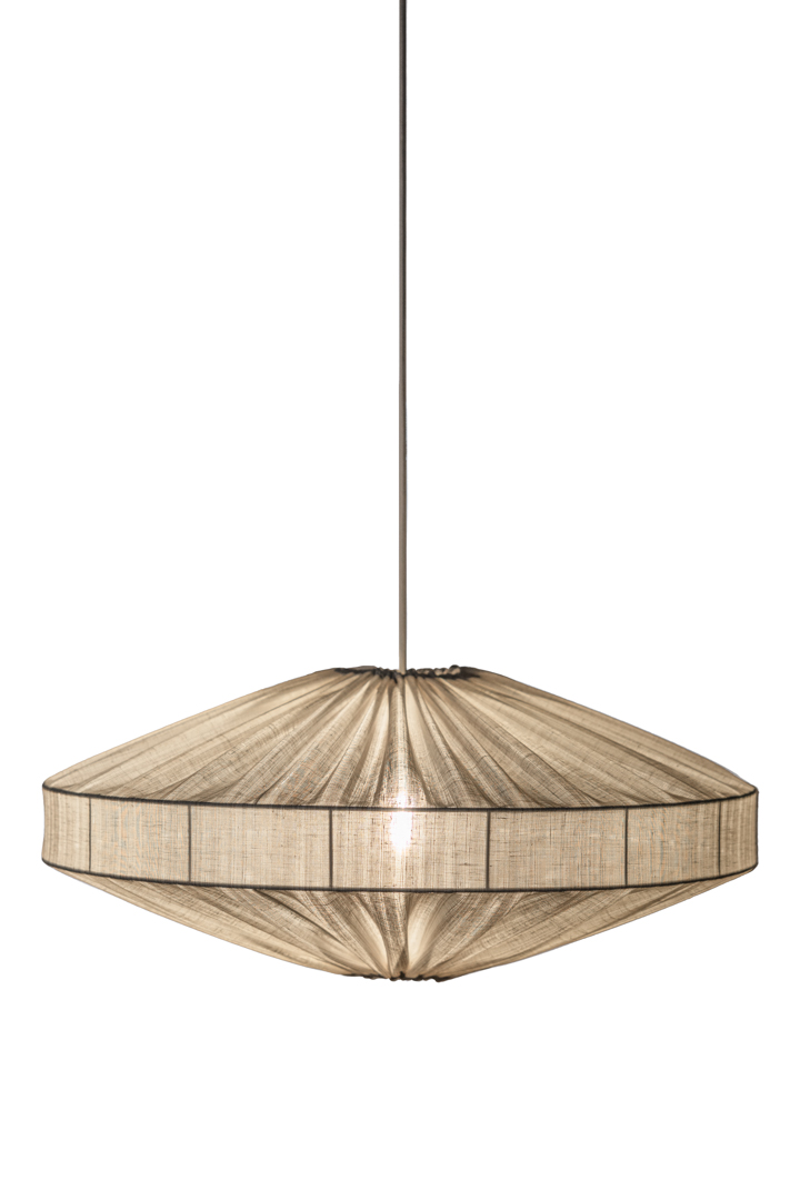 Alba Raya Pantalla S/Colgante Ø58 Blanco Lámpas de techo De Alde & Lind - La elegante raya de la tela le da a la pantalla Alba un aspecto sofisticado y elegante.