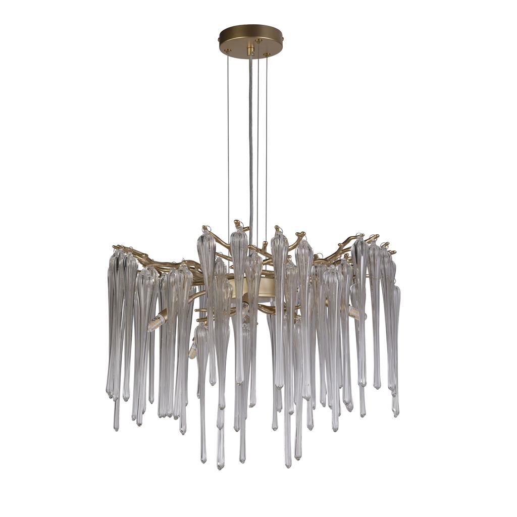 Heritage Ø50 Oro cristal De Searchlight - Los elementos de cristal, largos y estrechos, crean una luz vibrante y brillante que aporta dinamismo y exclusividad a la estancia.