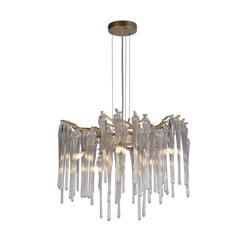 Heritage Ø50 Oro cristal De Searchlight - Los elementos de cristal, largos y estrechos, crean una luz vibrante y brillante que aporta dinamismo y exclusividad a la estancia.