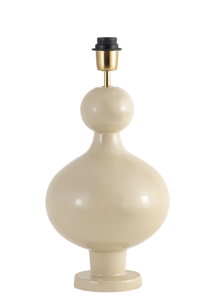 Fiona 40cm Blanco cremoso base de lámpara De Alde & Lind - Su forma clásica y ligeramente redondeada armoniza a la perfección con la superficie brillante tipo esmalte, otorgándole a la lámpara un aspecto moderno y sofisticado.