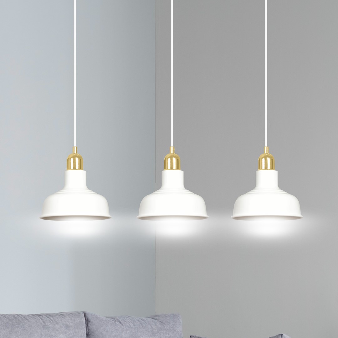 Ibor 72cm Blanco Lámpas de techo De Emibig Lighting - La lámpara cuenta con pantallas metálicas abiertas, lo que le permite iluminar eficazmente incluso habitaciones grandes.