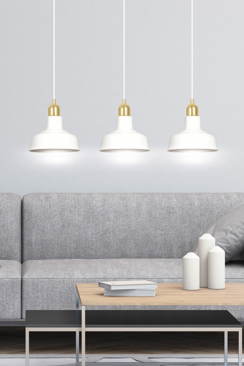 Ibor 72cm Blanco Lámpas de techo De Emibig Lighting - La lámpara cuenta con pantallas metálicas abiertas, lo que le permite iluminar eficazmente incluso habitaciones grandes.