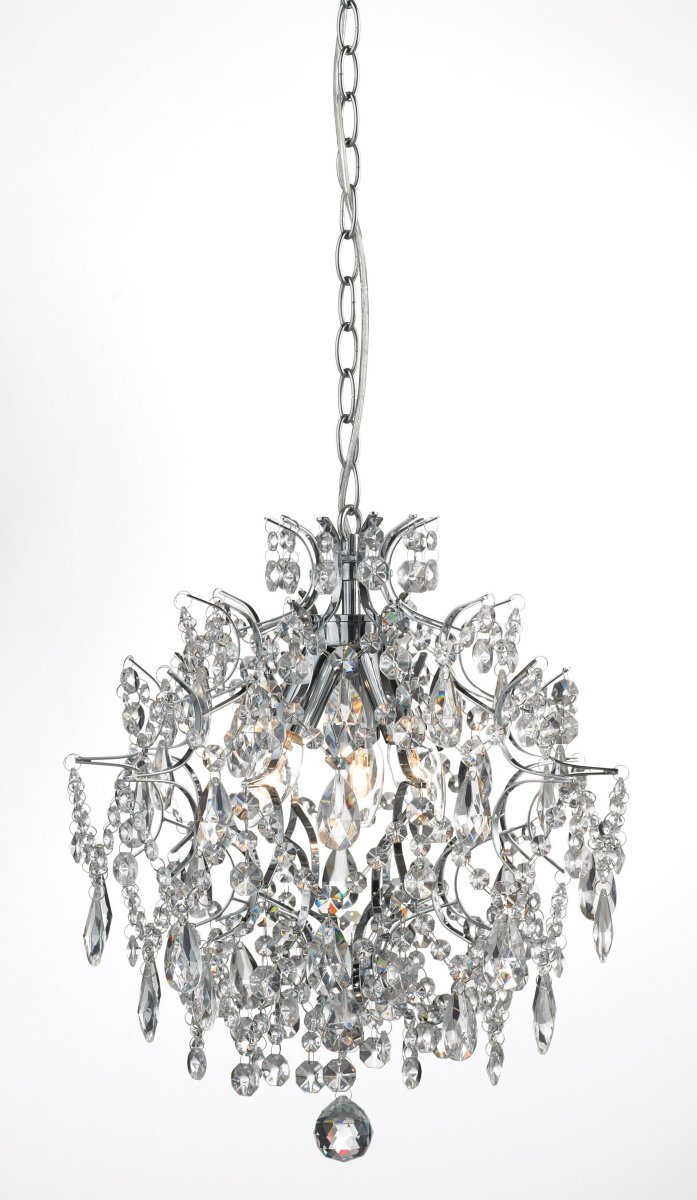 Häringe Ø40 Cromo cristal De Markslöjd - Este es un elegante candelabro de cristal con hermosos prismas cortados a máquina y un marco de metal cromado.