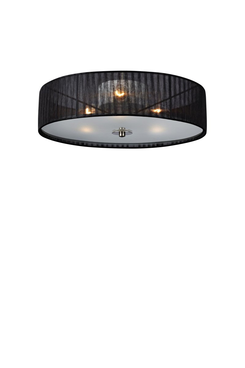 Byske Ø40 Negro plafón De Markslöjd - Cinta de organza negra con pantalla de cristal esmerilado que deja pasar una agradable luz ambiental.