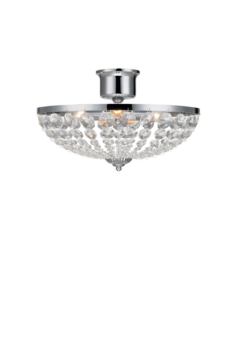 Gränsö Ø40 Cromo cristal De Markslöjd - Una hermosa lámpara de techo de cristal realizada en metal cromado con prismas de vidrio cortados a máquina.