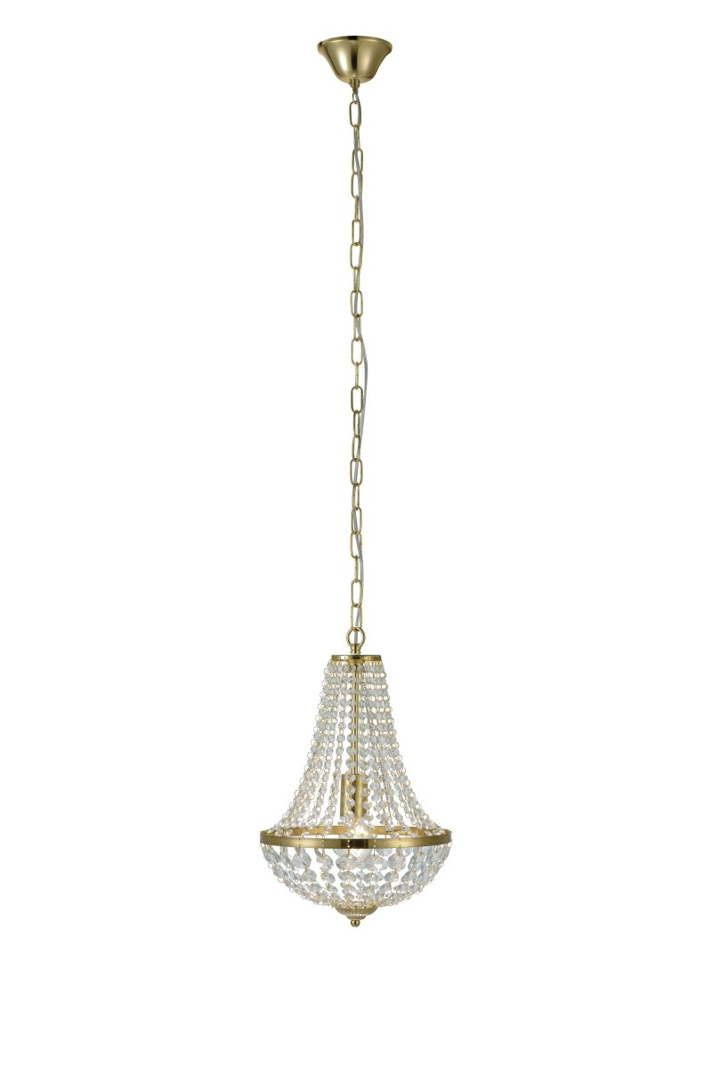 Gränsö Ø30 Latón cristal De Markslöjd - Cenefa clásica de latón cepillado y preciosos cristales, aquí en versión más pequeña de 30 cm de diámetro.