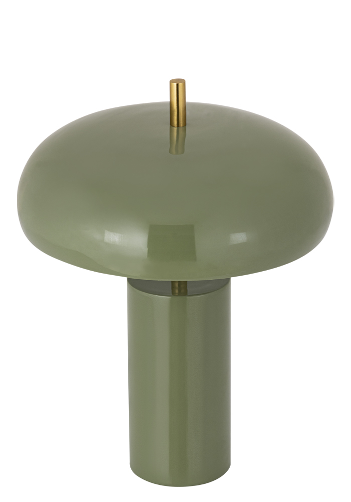 Lex 40cm Verde lámpara de mesa De Alde & Lind - La pantalla ancha y redondeada proporciona una luz agradable dirigida hacia abajo y está forrada en blanco en su interior para una distribución óptima de la luz.