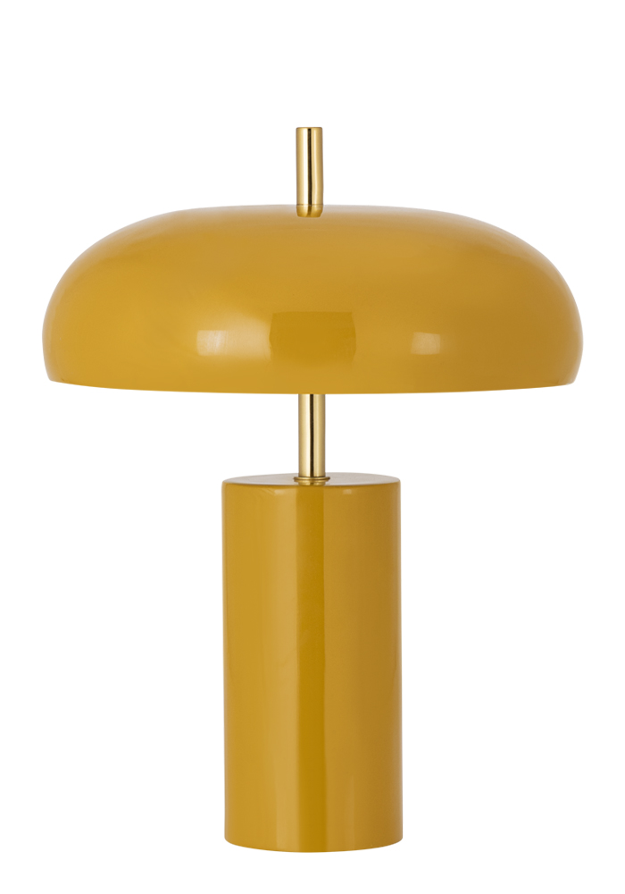 Lex 40cm Amarillo lámpara de mesa De Alde & Lind - La pantalla ancha y redondeada proporciona una luz agradable dirigida hacia abajo y está forrada en blanco en su interior para una distribución óptima de la luz.