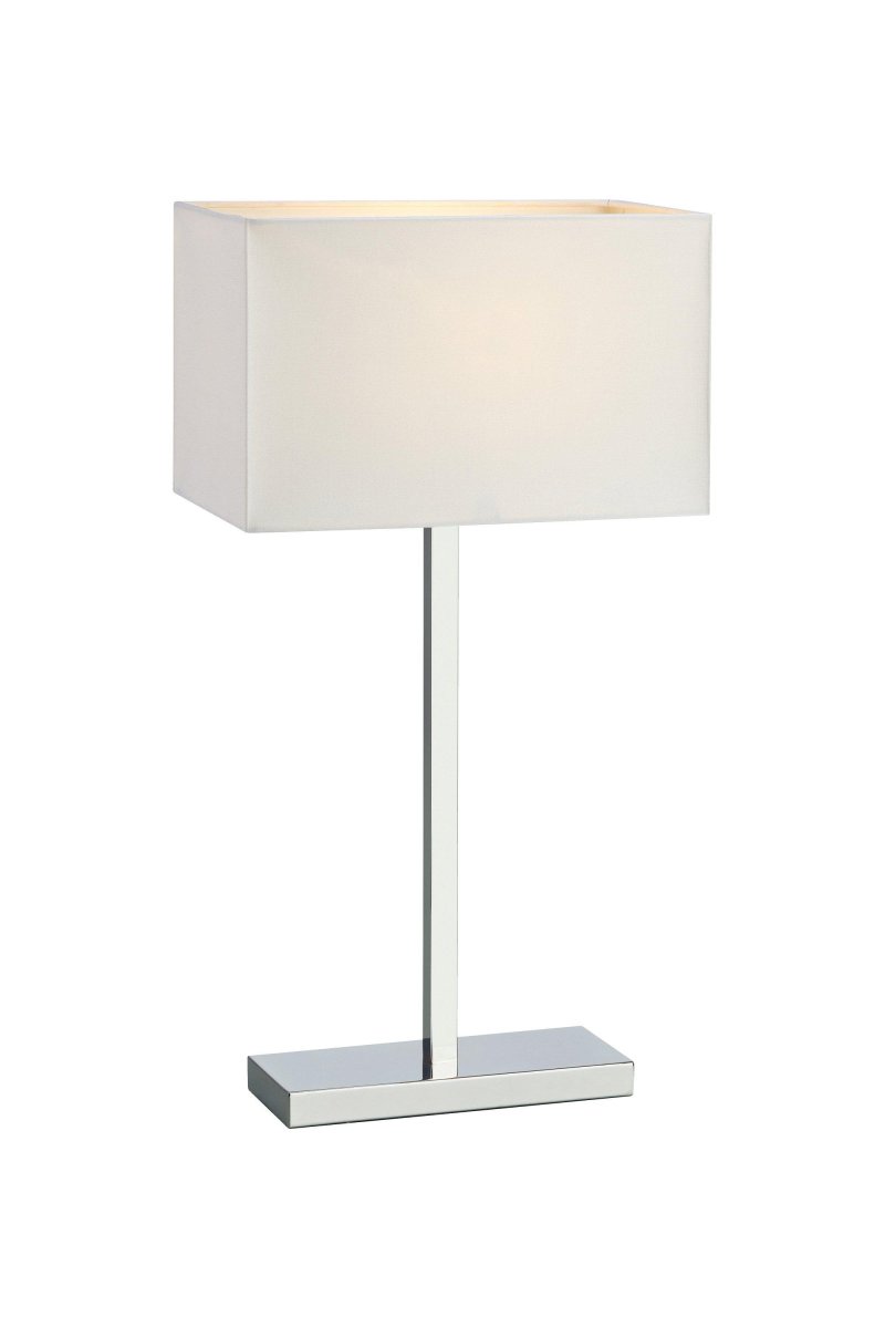 Savoy 50cm Blanco lámpara de mesa De Markslöjd - La lámpara de mesa Savoy en cromo y pantalla textil blanca tiene un diseño elegante y con estilo.