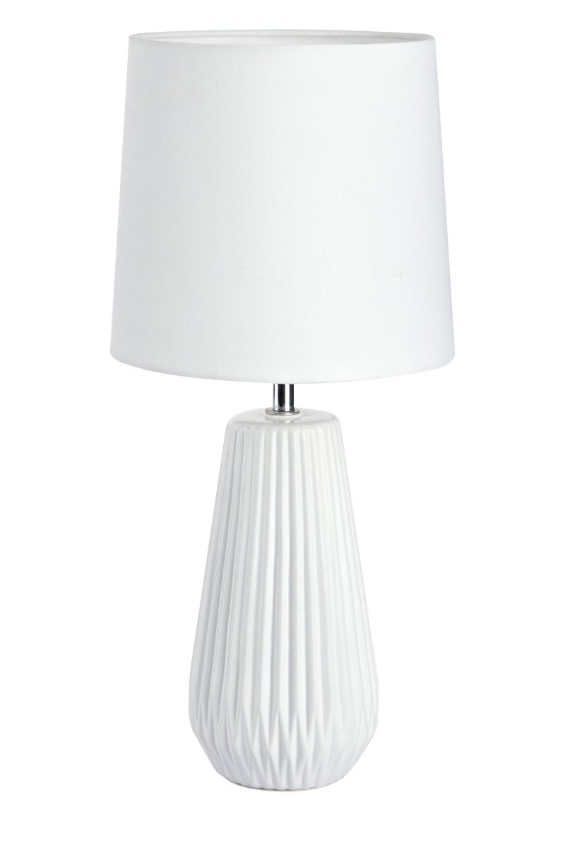 Nicci 40cm Blanco lámpara de mesa De Markslöjd - La pantalla es de color negro, creando una luz suave y agradable que se adapta perfectamente a diferentes estilos de interior.