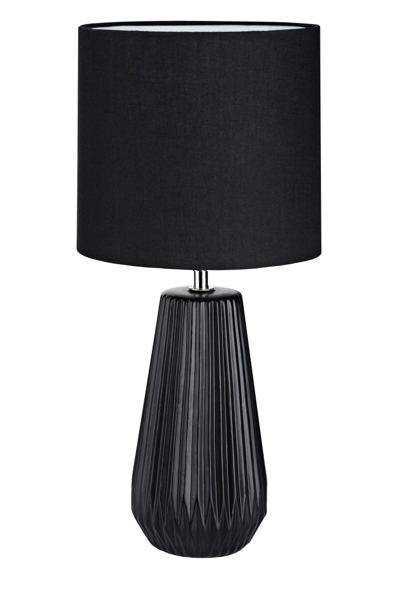 Nicci 40cm Negro lámpara de mesa De Markslöjd - La pantalla es de color negro, creando una luz suave y agradable que se adapta perfectamente a diferentes estilos de interior.