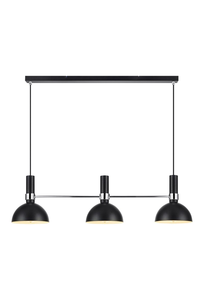 Larry 100cm Negro Lámpas de techo De Markslöjd - La lámpara de techo Larry con tres pantallas es un clásico de diseño moderno, perfecta para la mesa o la isla de la cocina.