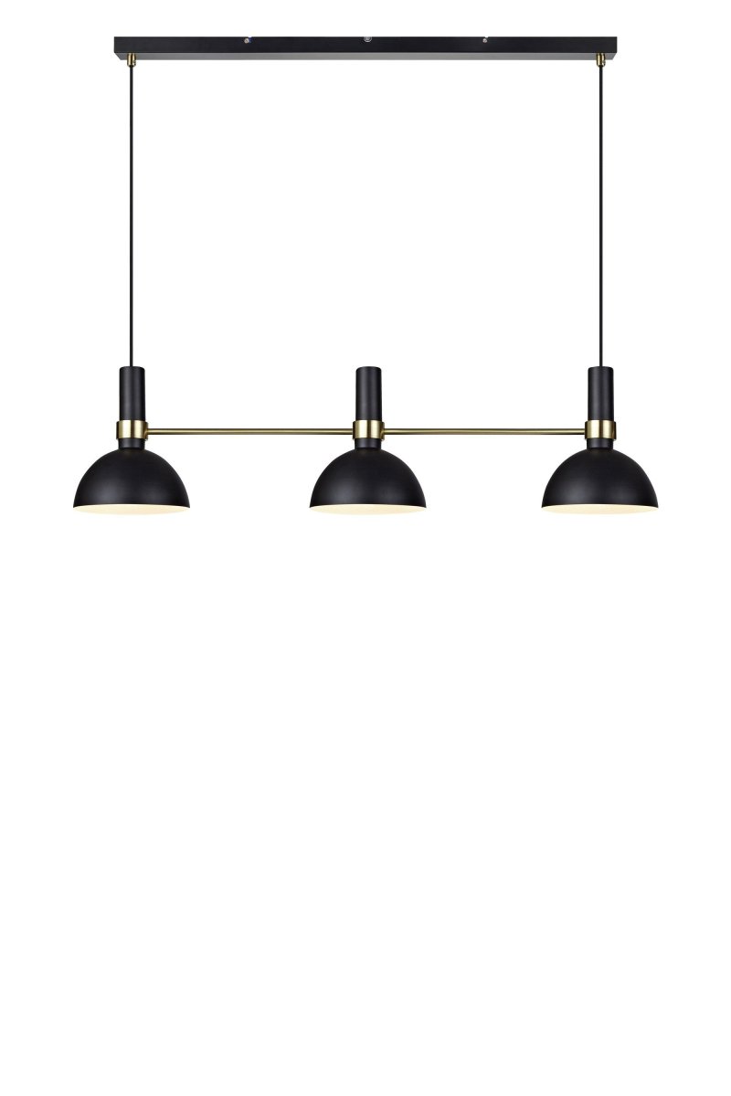 Larry 100cm Negro Lámpas de techo De Markslöjd - La lámpara de techo Larry con tres pantallas es un clásico de diseño moderno, perfecta para la mesa o la isla de la cocina.