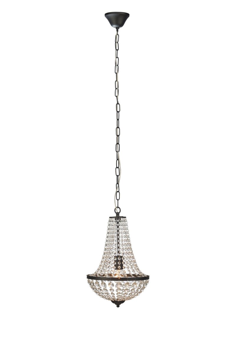 Gränsö Ø30 Negro cristal De Markslöjd - Los prismas transparentes dispersan la luz maravillosamente y crean una sensación de lujo sobre la mesa del comedor o en la sala de estar.