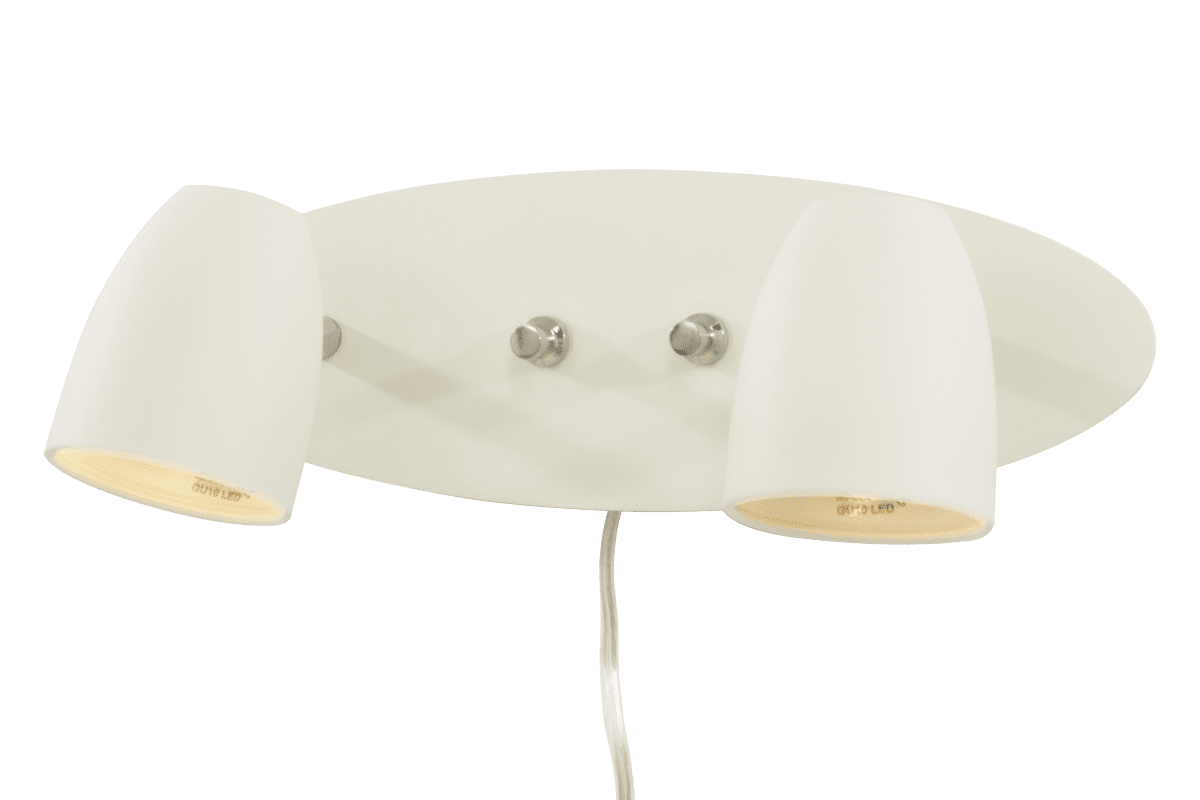 Sandnes Blanco lámpara de lectura De Aneta Lighting - y se apaga con un regulador de intensidad independiente la lámpara.