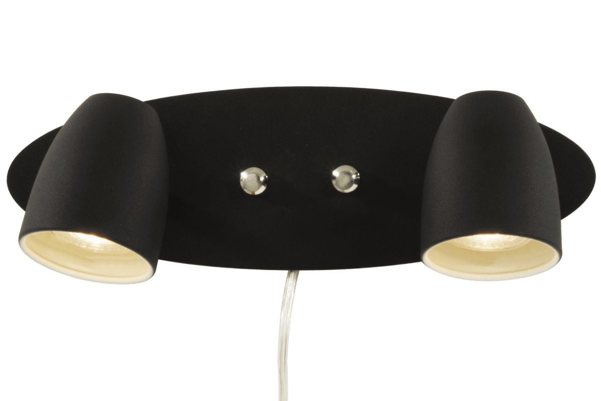 Sandnes Negro lámpara de lectura De Aneta Lighting - y se apaga con un regulador de intensidad independiente la l&aacute;mpara.