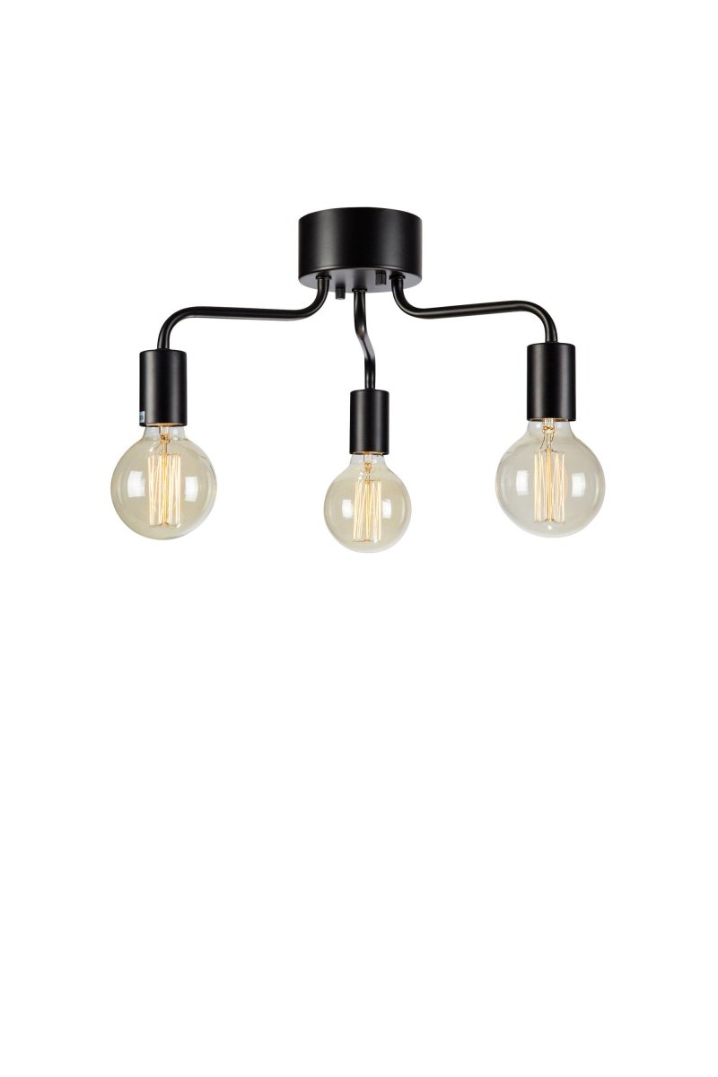 Avery 38cm Negro plafón De Markslöjd - Avery es una l&aacute;mpara de techo moderna con tres elegantes brazos y bombillas expuestas que a&ntilde;aden un toque industrial elegante a la habitaci&oacute;n.