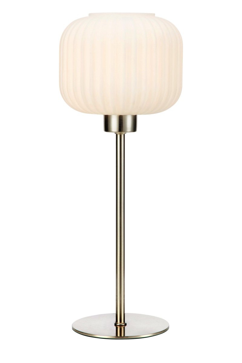 Sober 38cm Acero lámpara de mesa De Markslöjd - Sober es una elegante lámpara de mesa con una estilosa pantalla de cristal y una base de acero.