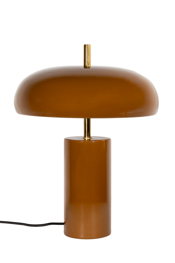 Lex 40cm Marrón lámpara de mesa De Alde & Lind - La pantalla ancha y redondeada proporciona una luz agradable dirigida hacia abajo y está forrada en blanco en su interior para una distribución óptima de la luz.
