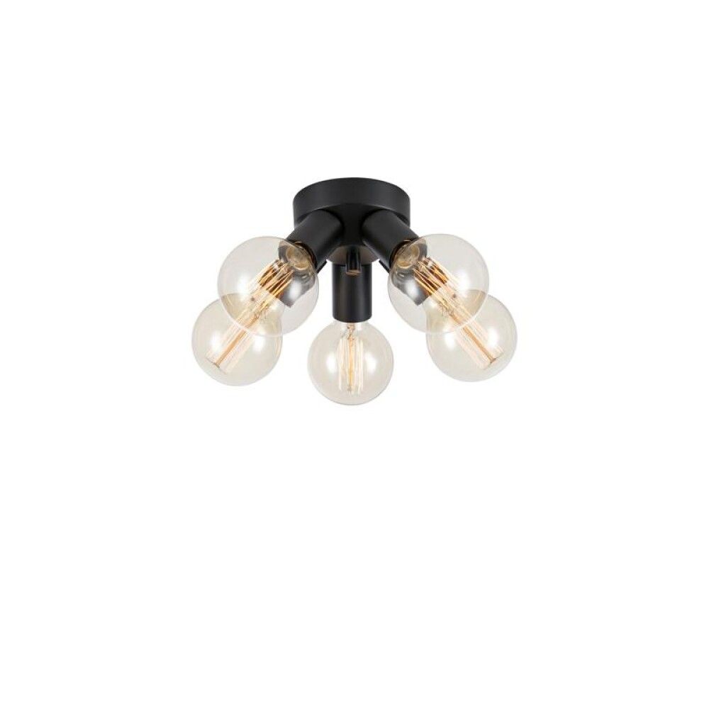 Mazzo 5 Negro foco de techo De Markslöjd - La l&aacute;mpara de techo Mazzo, de metal negro y 5 casquillos, impresiona por su elegante dise&ntilde;o.