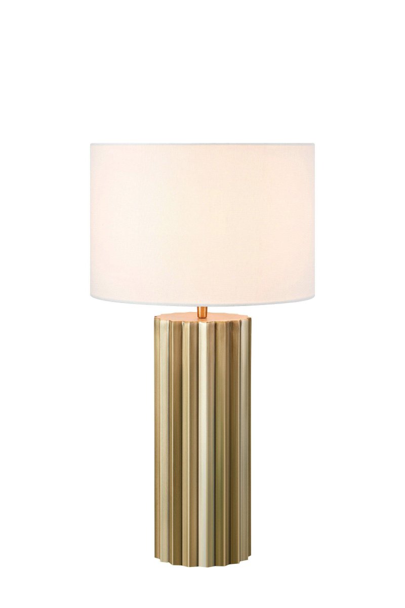 Hashira 60cm Latón antiguo lámpara de mesa De Markslöjd - La l&aacute;mpara tiene un cable textil negro de 2 metros de largo con interruptor de encendido y enchufe de pared.