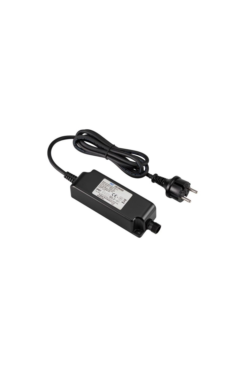 Transformador 60W 31VDC Negro Garden 24 De Markslöjd - Con un cable de conexi&oacute;n de 1,5 metros de largo y protecci&oacute;n IP67, es adecuado para uso en exteriores en todas las condiciones clim&aacute;ticas.