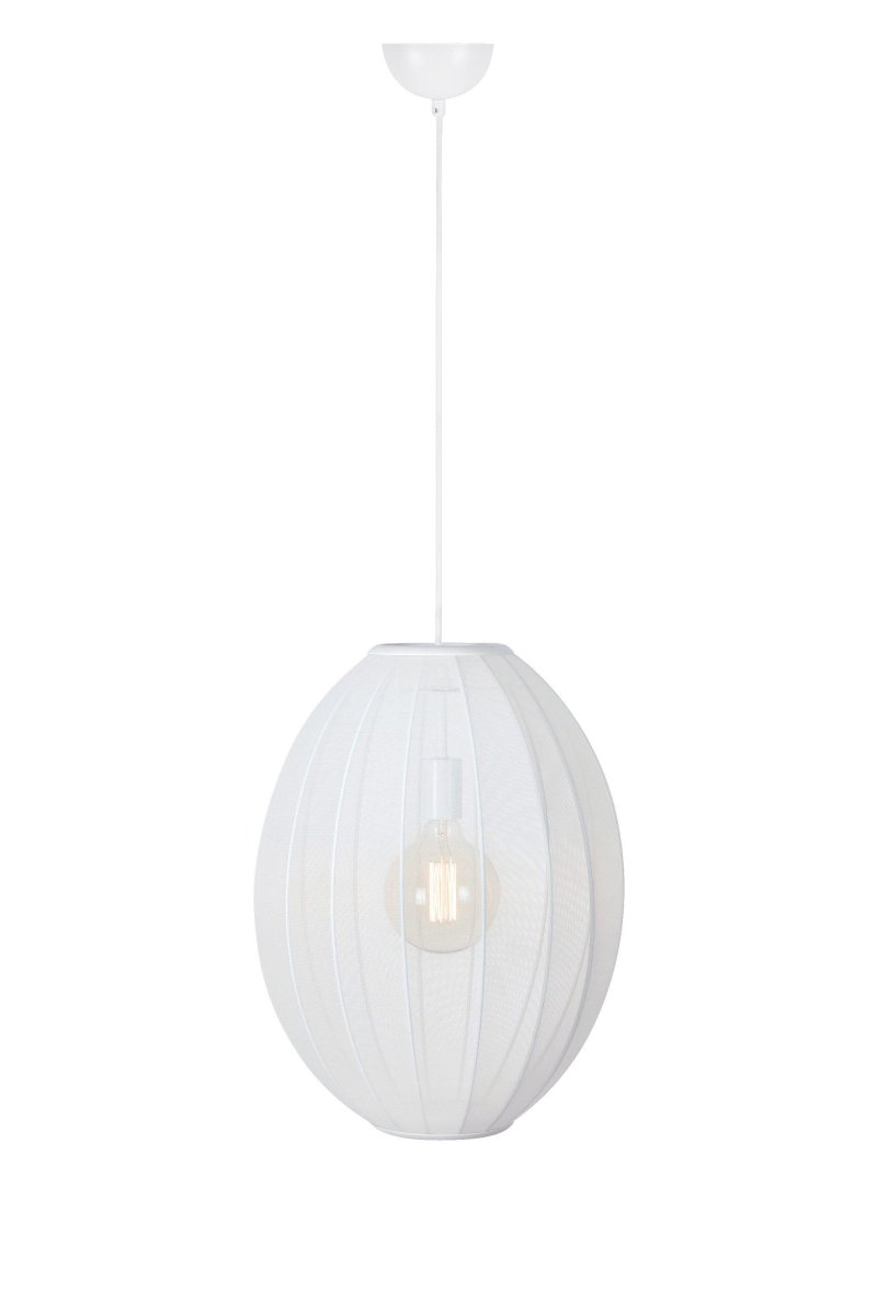 Florence Ø40 Blanco Lámpas de techo De Markslöjd - Florence es una elegante l&aacute;mpara de techo de dise&ntilde;o ovalado y pantalla textil blanca que proporciona una luz suave y agradable.