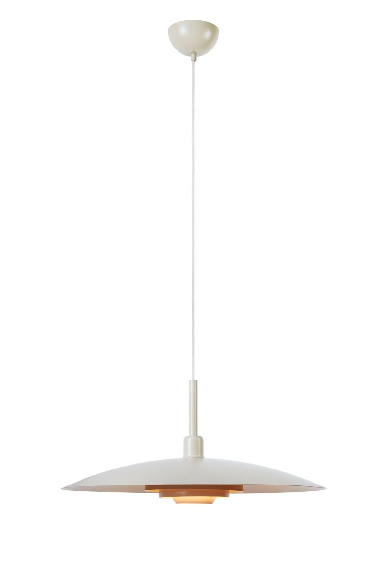 Piny Ø57 Beige Lámpas de techo De Markslöjd - Lámpara de techo clásica de diseño moderno con pantalla y florón de metal lacado en beige.