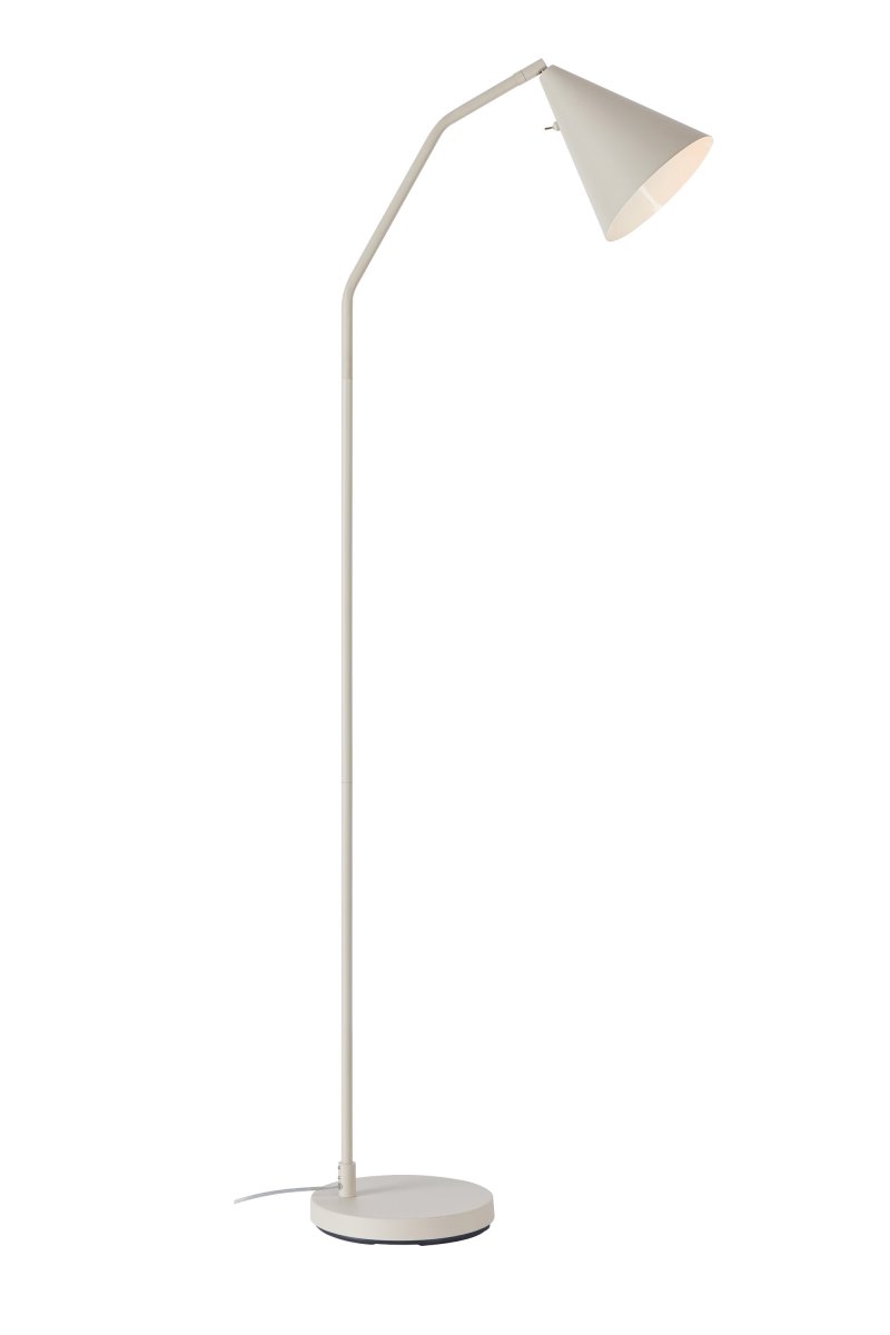 Funil Beige lámpara de pie De Markslöjd - Un interruptor discretamente integrado en la parte posterior de la pantalla permite regular la intensidad de la luz LED incorporada en tres niveles.
