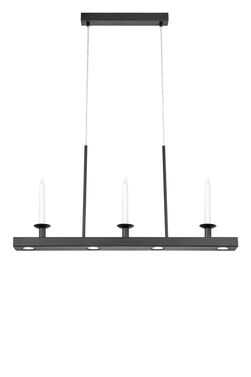 Dining 82cm Negro Lámpas de techo De Markslöjd - La luz es regulable en tres niveles mediante un interruptor de pared est&aacute;ndar, lo que permite ajustar f&aacute;cilmente el brillo seg&uacute;n sus necesidades, desde luz intensa hasta una iluminaci&oacute;n tenue para cenas &iacute;ntimas.