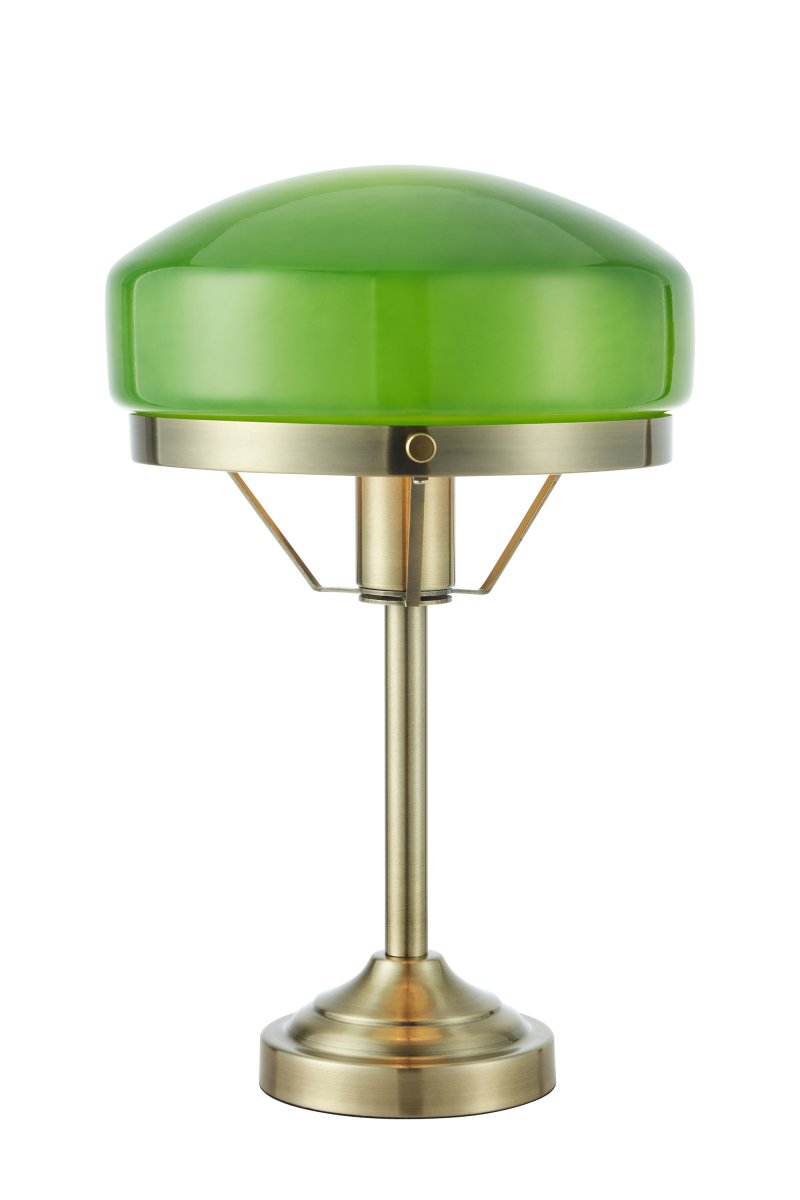 Imagen ampliada de Aurelia 40cm latón antiguo/verde lámpara de mesa De Markslöjd - La l&aacute;mpara incluye un cable transparente de 2 m de largo, un interruptor y un enchufe.