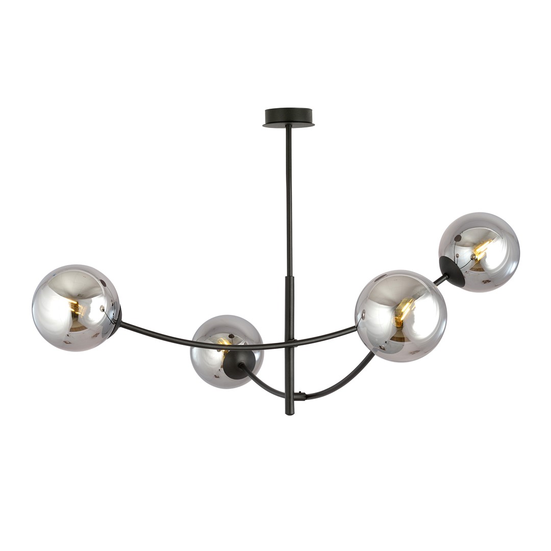 Hunter Ø90 Negro/Ahumado Lámpas de techo De Emibig Lighting - La l&aacute;mpara queda especialmente bien encima de una mesa o de una encimera de cocina, donde crea una atm&oacute;sfera &uacute;nica y acogedora.