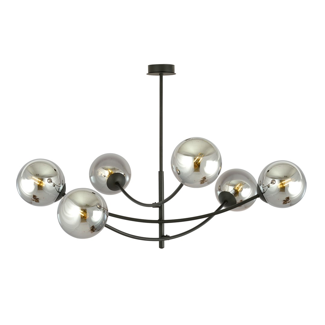 Hunter Ø90 Negro/Ahumado Lámpas de techo De Emibig Lighting - La l&aacute;mpara queda especialmente bien encima de una mesa o de una encimera de cocina, donde crea una atm&oacute;sfera &uacute;nica y acogedora.