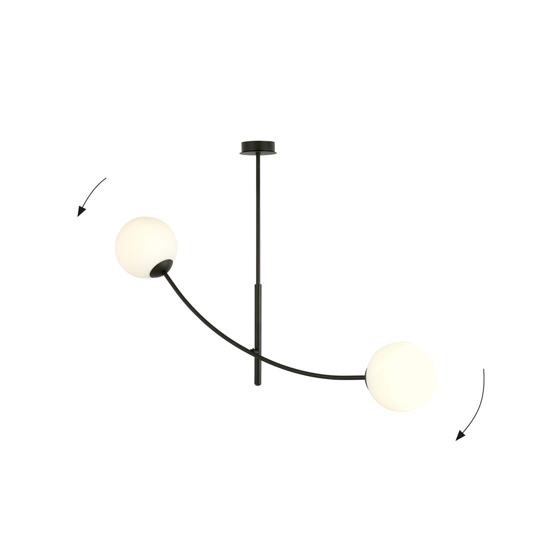 Hunter 83cm En blanco y negro Lámpas de techo De Emibig Lighting - La l&aacute;mpara queda especialmente bien encima de una mesa o de una encimera de cocina, donde crea una atm&oacute;sfera &uacute;nica y acogedora.