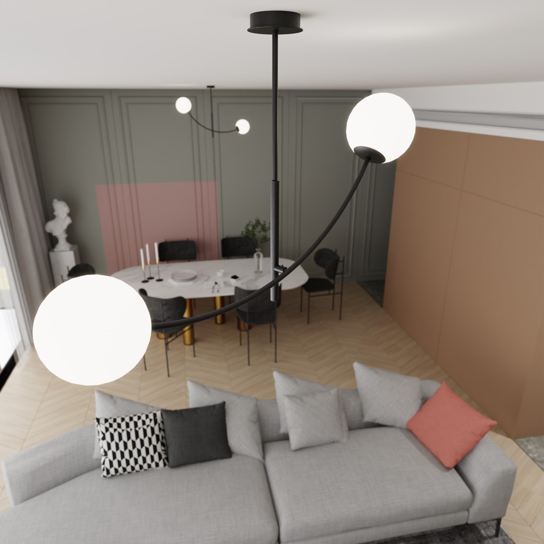 Hunter 83cm En blanco y negro Lámpas de techo De Emibig Lighting - La l&aacute;mpara queda especialmente bien encima de una mesa o de una encimera de cocina, donde crea una atm&oacute;sfera &uacute;nica y acogedora.