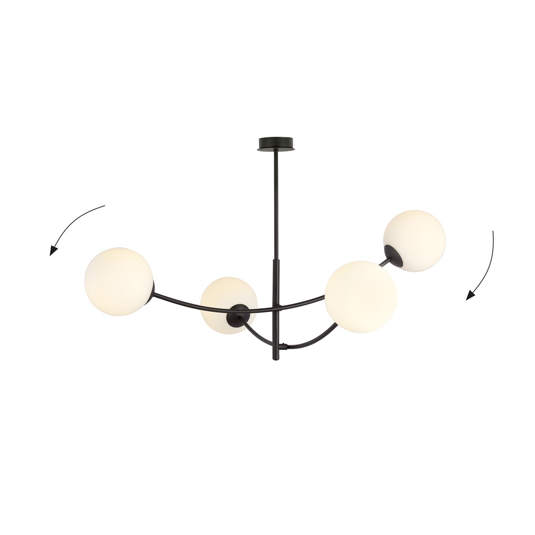 Hunter Ø90 En blanco y negro Lámpas de techo De Emibig Lighting - La l&aacute;mpara queda especialmente bien encima de una mesa o de una encimera de cocina, donde crea una atm&oacute;sfera &uacute;nica y acogedora.