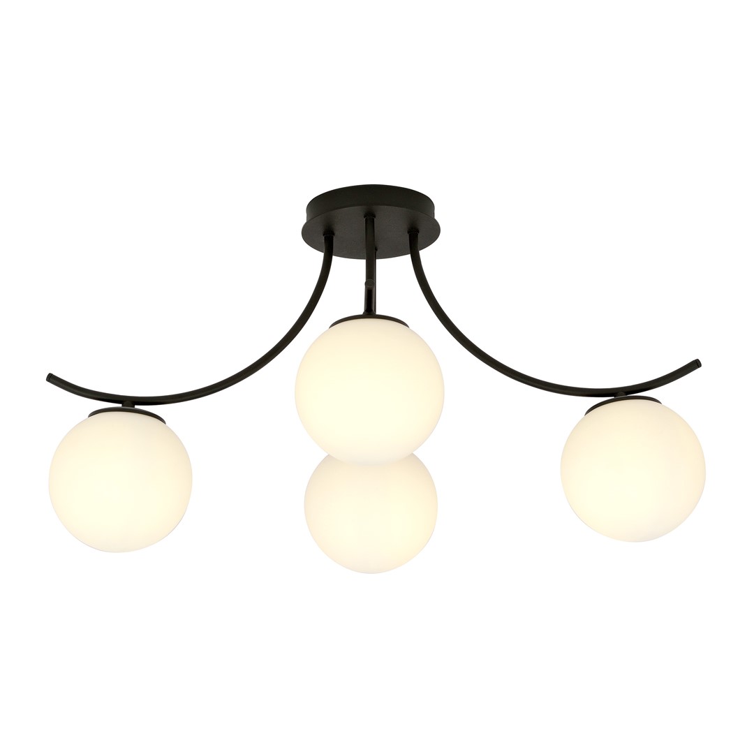 Boston 70cm En blanco y negro plafón De Emibig Lighting - Boston es una serie de l&aacute;mparas de techo modernas muy vendidas que se adaptan perfectamente tanto a interiores modernos como a los m&aacute;s tradicionales.