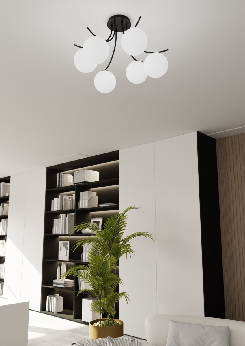 Boston Ø60 En blanco y negro plafón De Emibig Lighting - Boston es una serie de l&aacute;mparas de techo modernas muy vendidas que se adaptan perfectamente tanto a interiores modernos como a los m&aacute;s tradicionales.