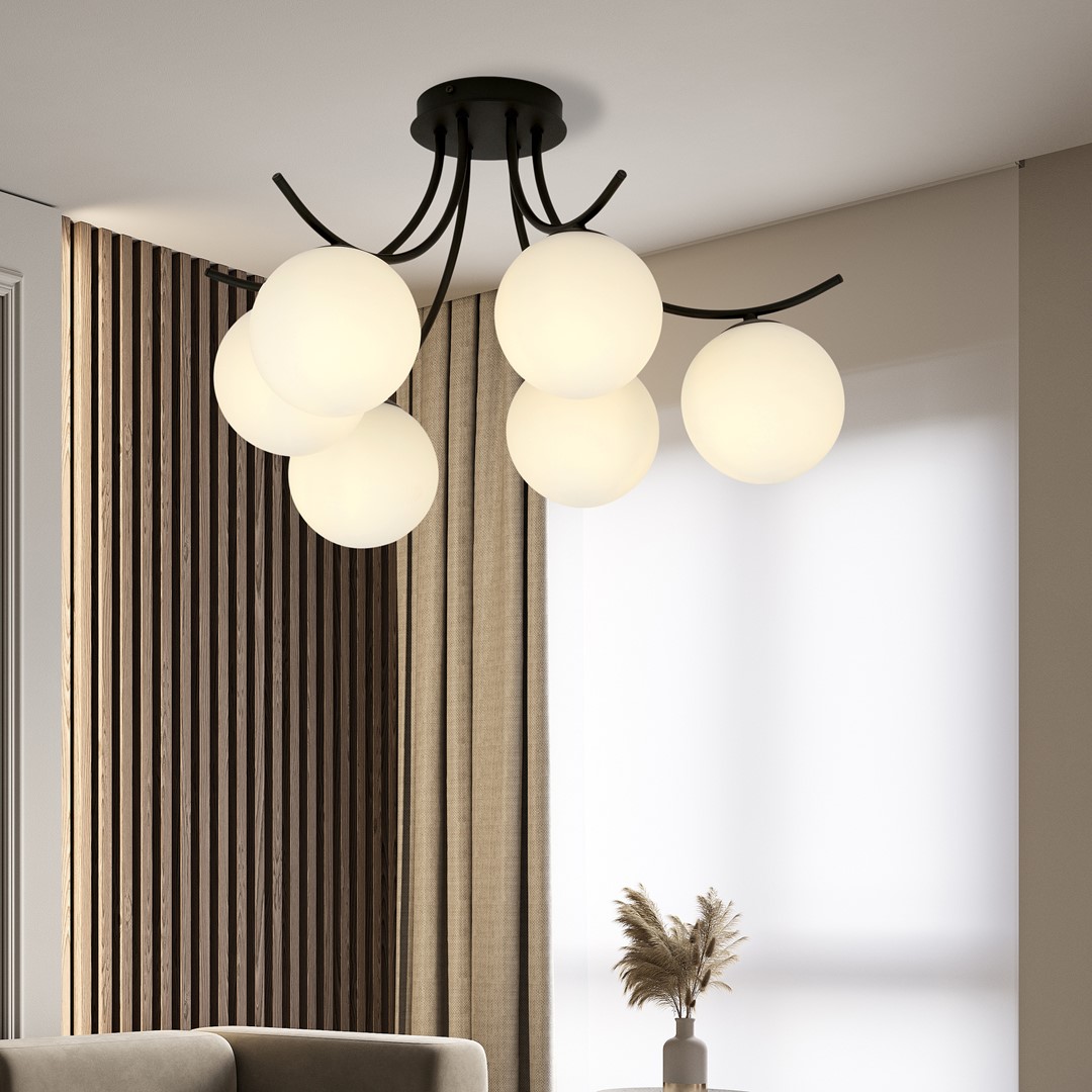 Boston Ø60 En blanco y negro plafón De Emibig Lighting - Boston es una serie de l&aacute;mparas de techo modernas muy vendidas que se adaptan perfectamente tanto a interiores modernos como a los m&aacute;s tradicionales.