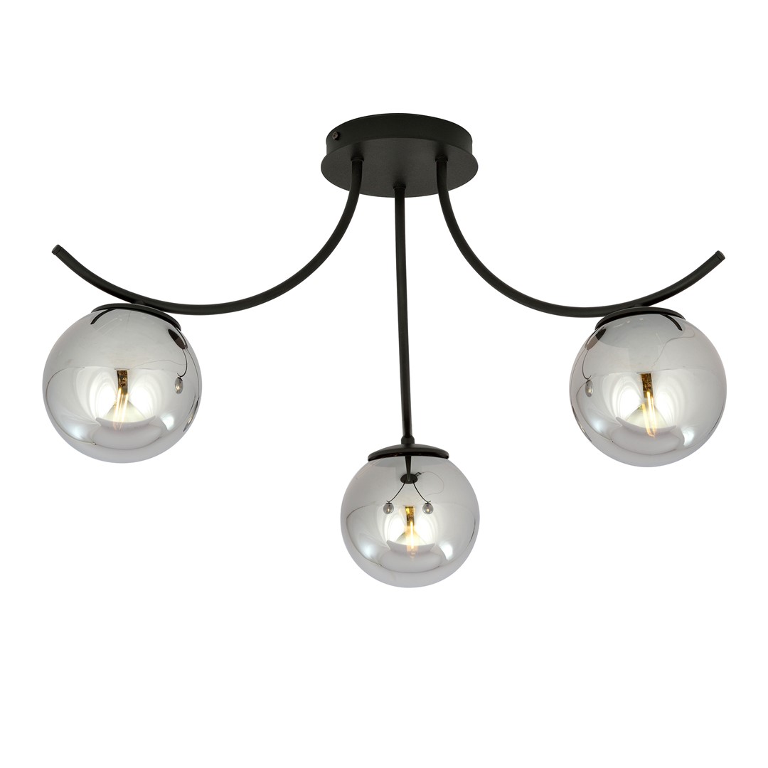 Boston Ø65 Negro/Ahumado plafón De Emibig Lighting - Boston es una serie de l&aacute;mparas de techo modernas muy vendidas que se adaptan perfectamente tanto a interiores modernos como a los m&aacute;s tradicionales.