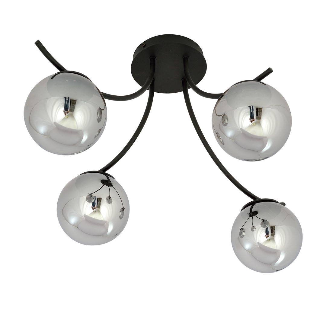 Boston 70cm Negro/Ahumado plafón De Emibig Lighting - Boston es una serie de l&aacute;mparas de techo modernas muy vendidas que se adaptan perfectamente tanto a interiores modernos como a los m&aacute;s tradicionales.