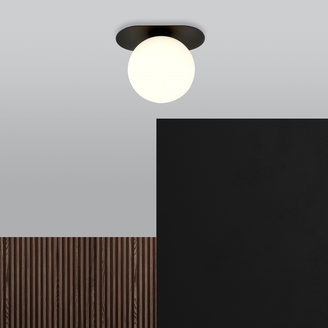 Plaza 20cm Negro plafón De Emibig Lighting - La elegante lámpara de techo Plaza impresiona por su diseño industrial y aporta un toque moderno a cualquier estancia.