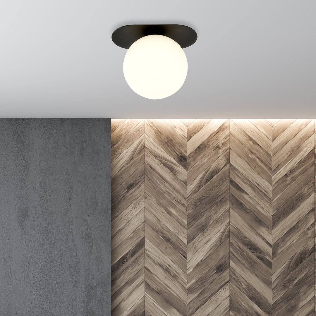 Plaza 20cm Negro plafón De Emibig Lighting - La elegante lámpara de techo Plaza impresiona por su diseño industrial y aporta un toque moderno a cualquier estancia.