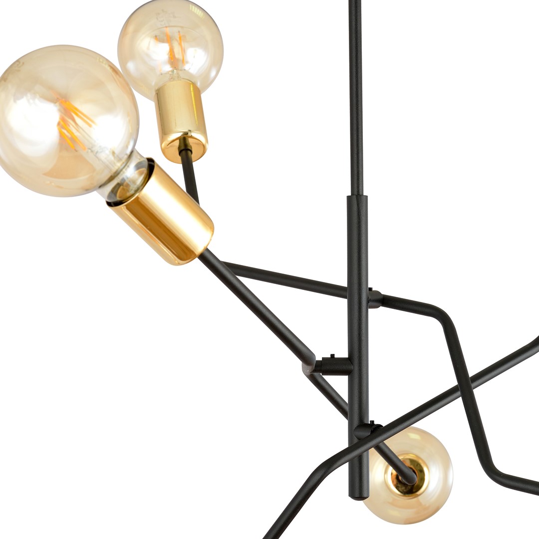 Bolt Ø66 Negro Lámpas de techo De Emibig Lighting - La combinaci&oacute;n cl&aacute;sica de colores (negro elegante y dorado atemporal) ofrece grandes posibilidades para diferentes estilos de interior y se adapta bien tanto a entornos modernos como tradicionales.