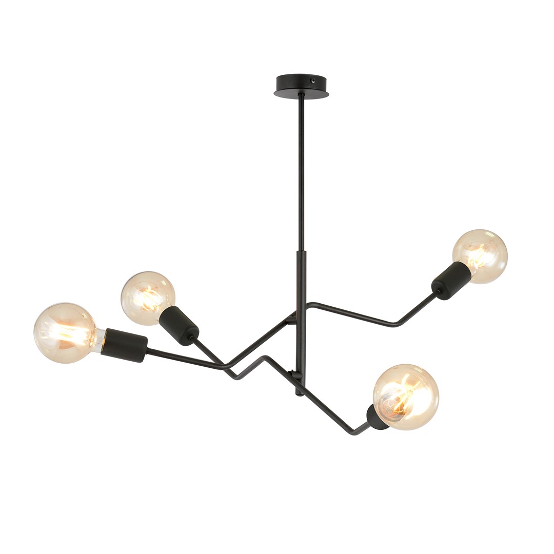 Frix 66cm Negro Lámpas de techo De Emibig Lighting - El color negro, cl&aacute;sicamente elegante, ofrece muchas posibilidades de dise&ntilde;o de interiores y se combina a la perfecci&oacute;n con entornos modernos y tradicionales.
