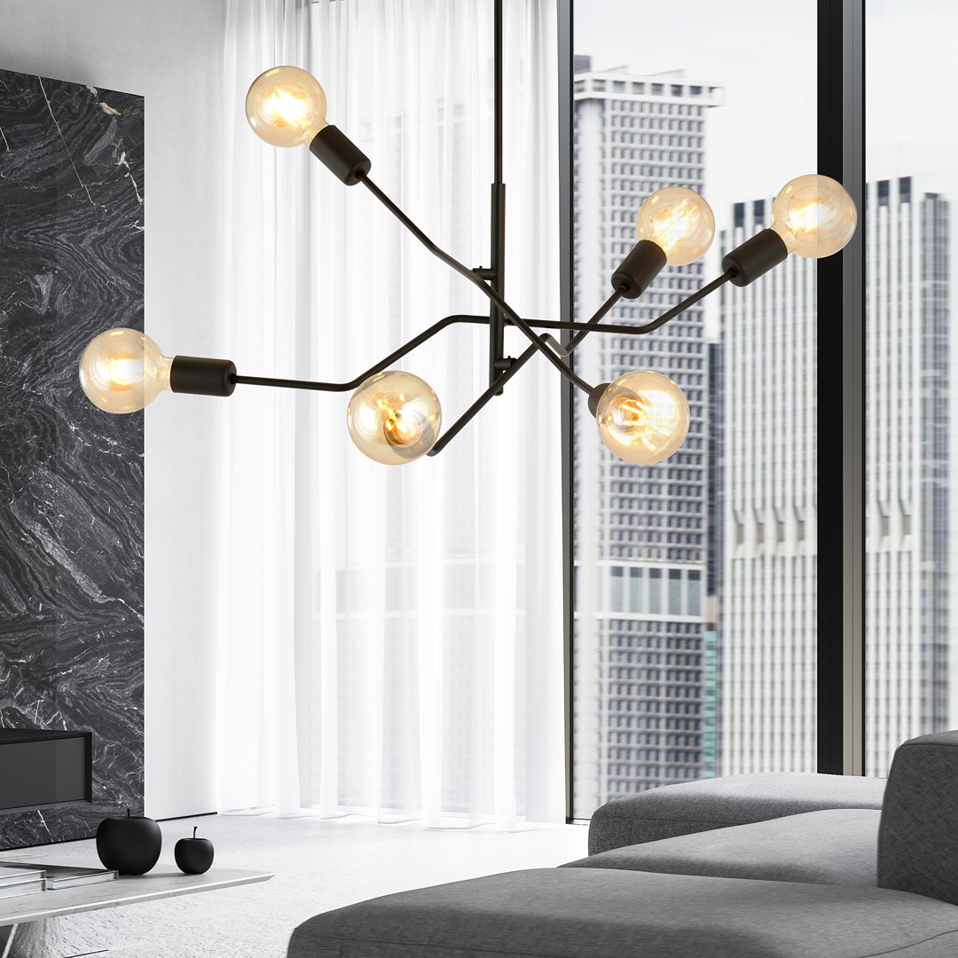 Frix Ø66 Negro Lámpas de techo De Emibig Lighting - El color negro, cl&aacute;sicamente elegante, ofrece muchas posibilidades de dise&ntilde;o de interiores y se combina a la perfecci&oacute;n con entornos modernos y tradicionales.