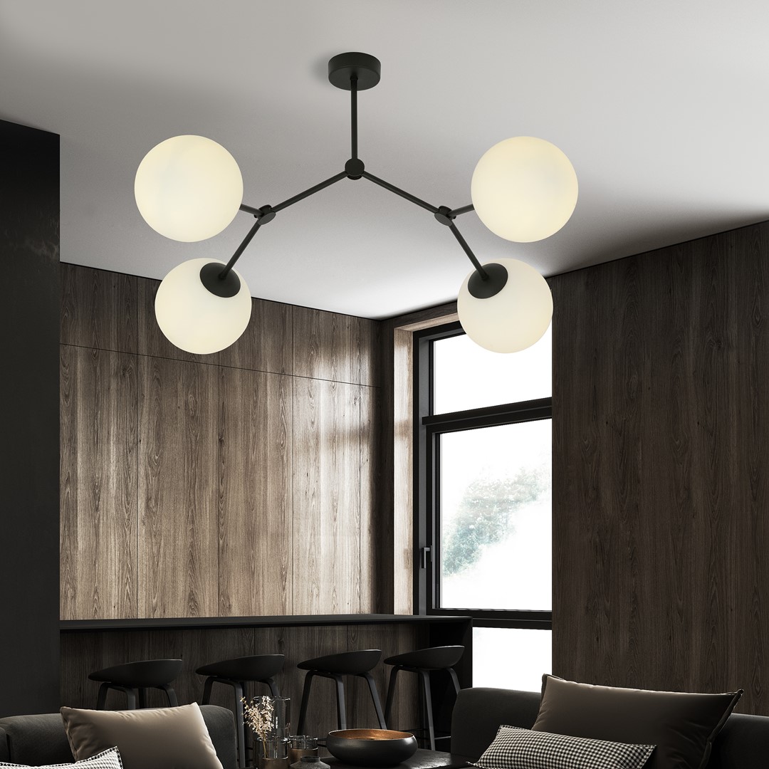 Space 80cm Blanco plafón De Emibig Lighting - Raum &ndash; Una l&aacute;mpara de techo que se adapta perfectamente a la tendencia de estilo e impresiona por su forma &uacute;nica y su dise&ntilde;o caracter&iacute;stico.