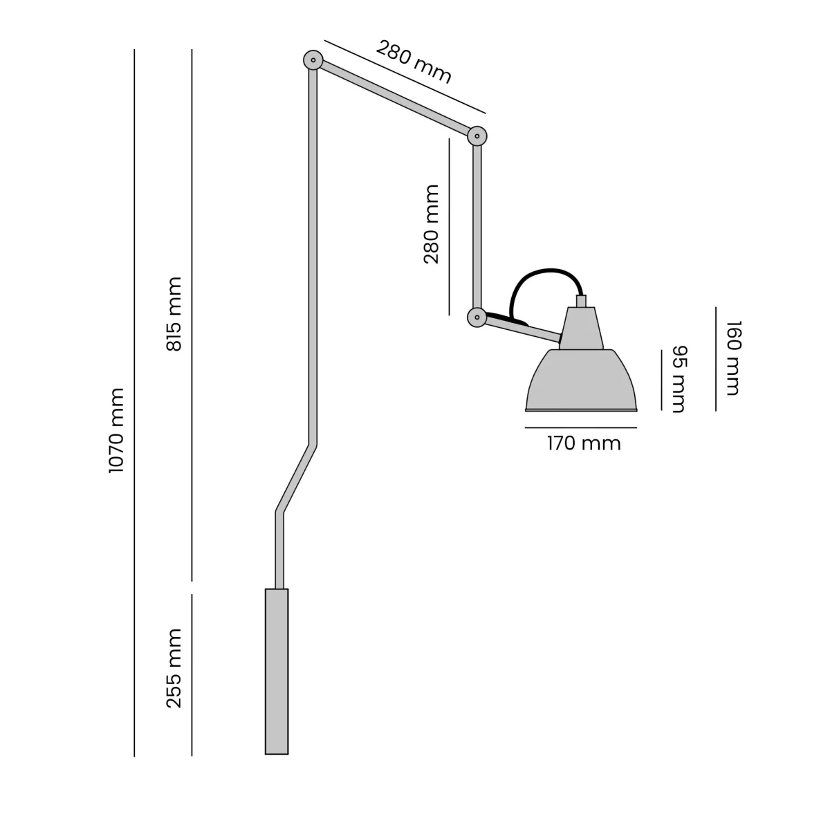 Aida 75cm Negro/burdeos lámpara de pared De Artera - La lámpara de pared Aida, fabricada en metal negro y burdeos, impresiona por su diseño elegante y funcional.