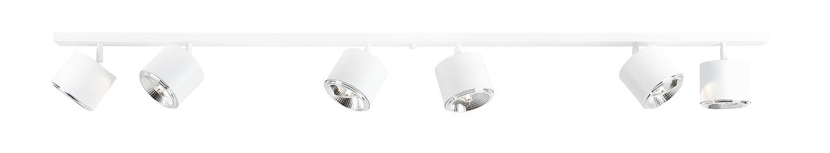 Bot 6 Blanco foco de techo De Artera - Esta moderna lámpara de techo con seis elegantes focos ofrece una combinación perfecta de funcionalidad y diseño minimalista.
