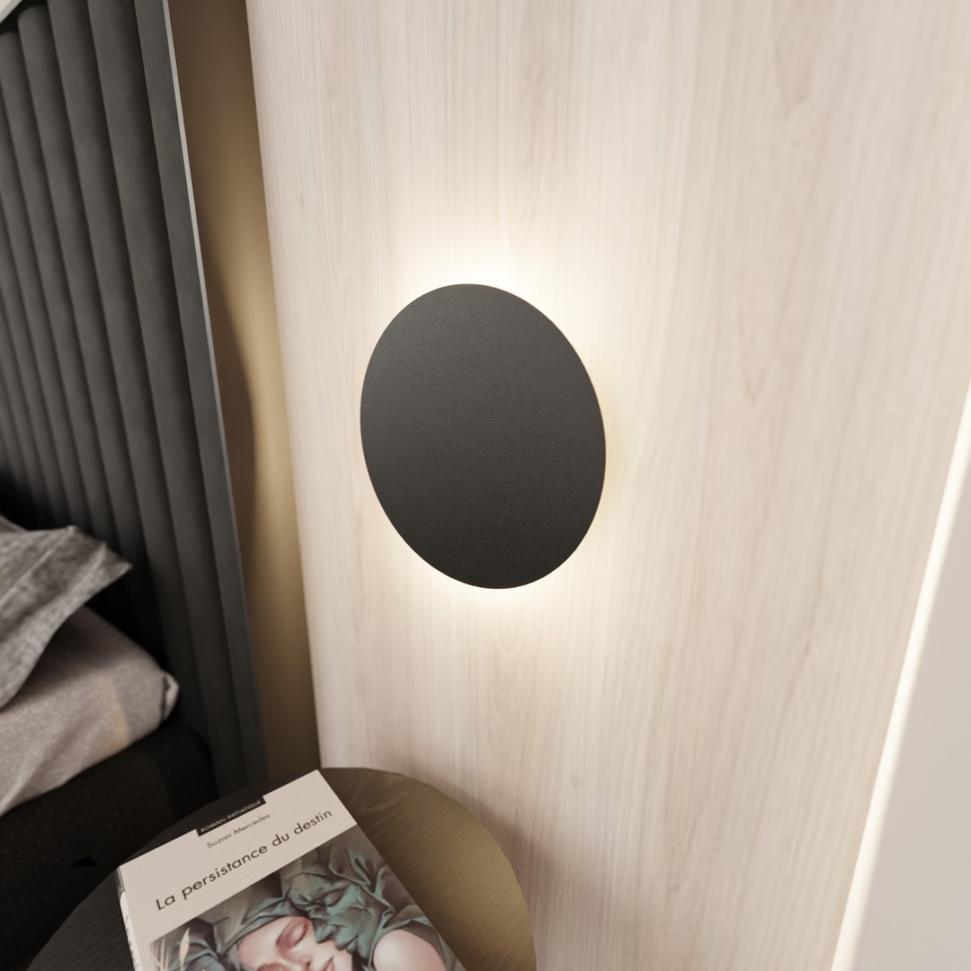 Form Ø30 Negro lámpara de pared De Emibig Lighting - Form es una l&aacute;mpara de pared minimalista que destaca por su dise&ntilde;o &uacute;nico.